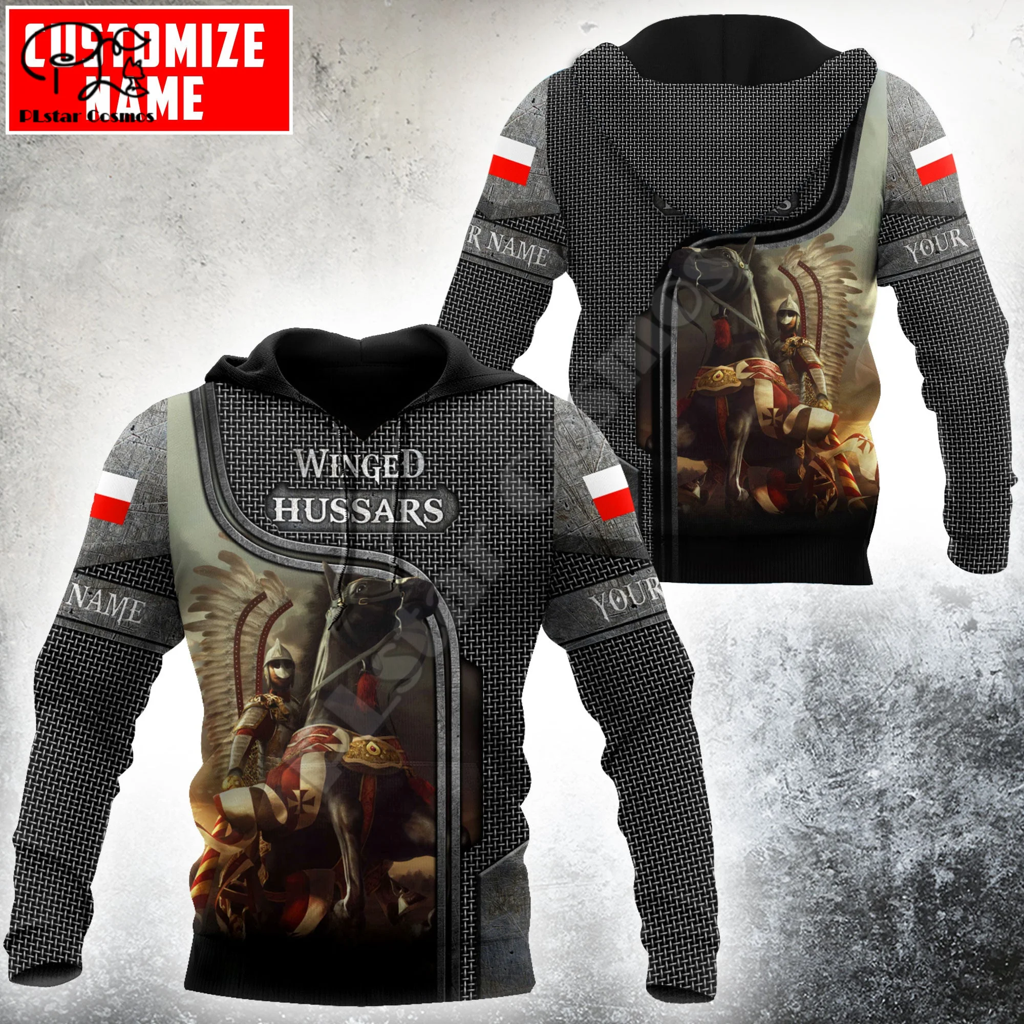 PLstar Cosmos Polish Winged Hussar Cavalier Tattoo Custom Name Tracksuit 3DPrint Men/Women Harajuku Pullover Casual Hoodies A13
