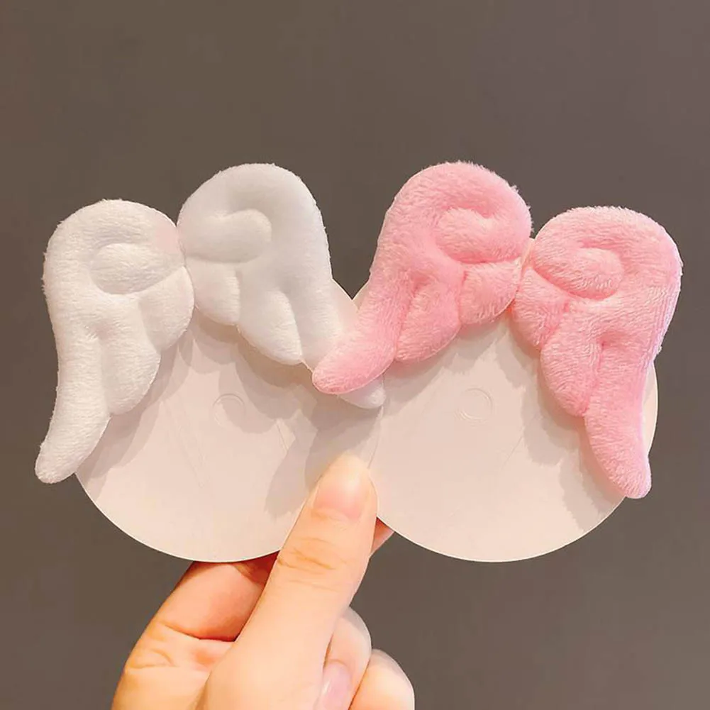 

1 Pair Of Hairpins Angel Wings Cartoon Lovely Plush Non Slip Bobby Pins Hair Clips Barrettes Headdress For Girls Toddlers Childr