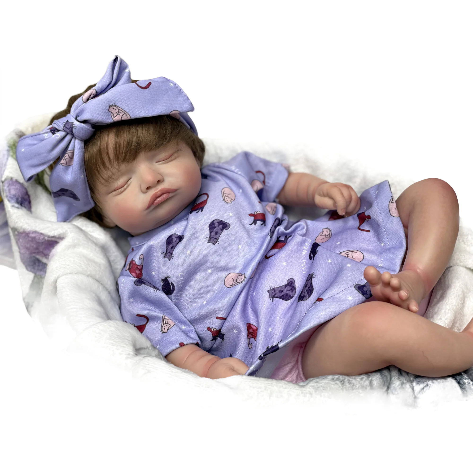 18" Cute Sleeping Doll Rosalie Newborn Reborn Baby Dolls Boneca Bebê Reborn Menina Boneca Renascida