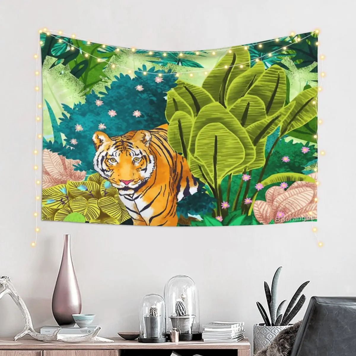 

Настенный декоративный гобелен Jungle Tiger с зажимами-зазубринами, подарок на день рождения, полиэстеровое покрывало без запаха, разные стили