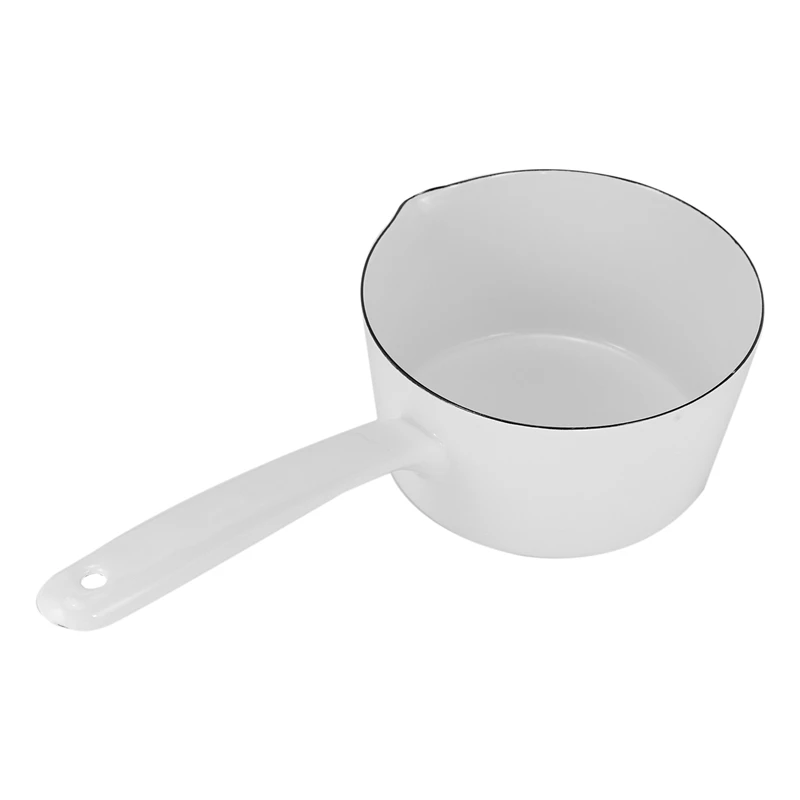 

HAEGER 1.3L Japanese Style White Ceramics Milk Pot Kitchen Cooking Pan Pot Stewpan Baby Food Saucepan With Long Handle For One P