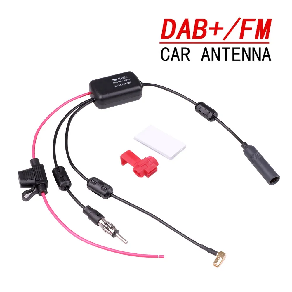 Автомобильная антенна 12 В усилитель SMA DAB FM AM автомобильный радиоприемник сигнала