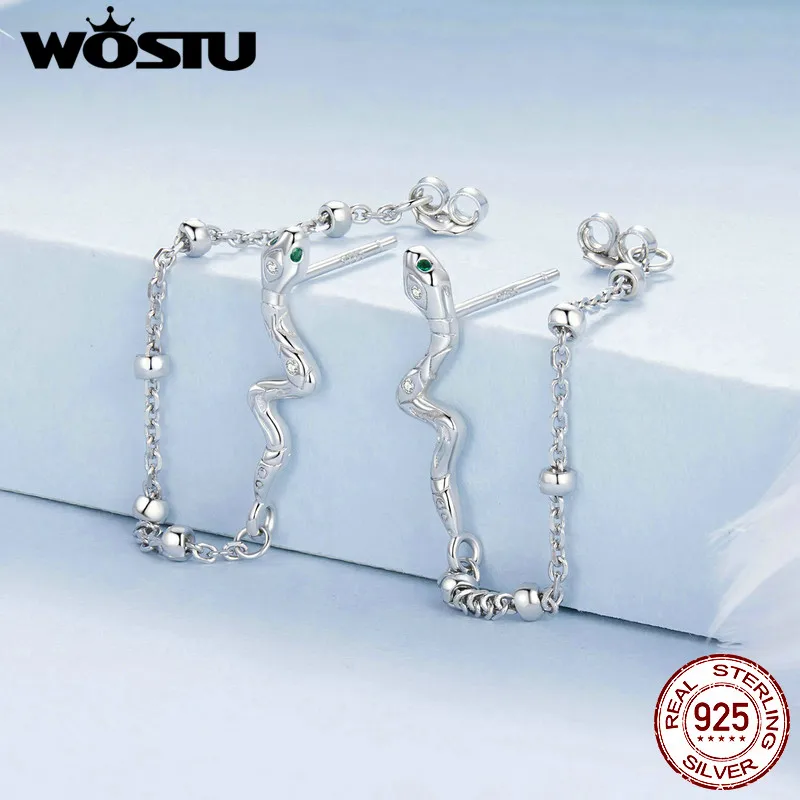 Женские Висячие серьги-гвоздики WOSTU из стерлингового серебра 925 пробы в форме