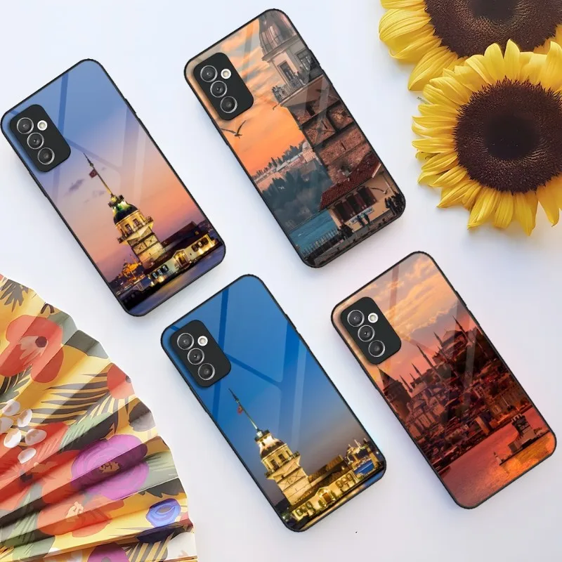 Стеклянный чехол для Samsung A52 A22 A21 A12 A71 A10 A20 A31 A51 A40 A32 A72 A30 A81