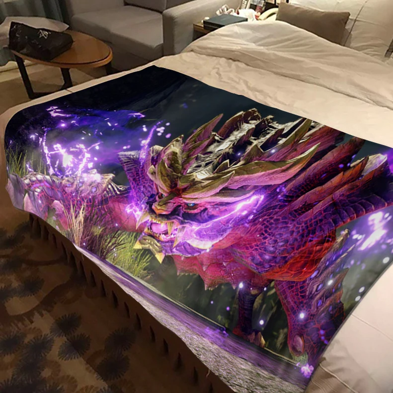 

Plaid Blanket Thermal Children'S Blankets Bedspread Bed Monster Hunter Game Throw Blanket Plaid Rug Bed Covers Sofa Blanket