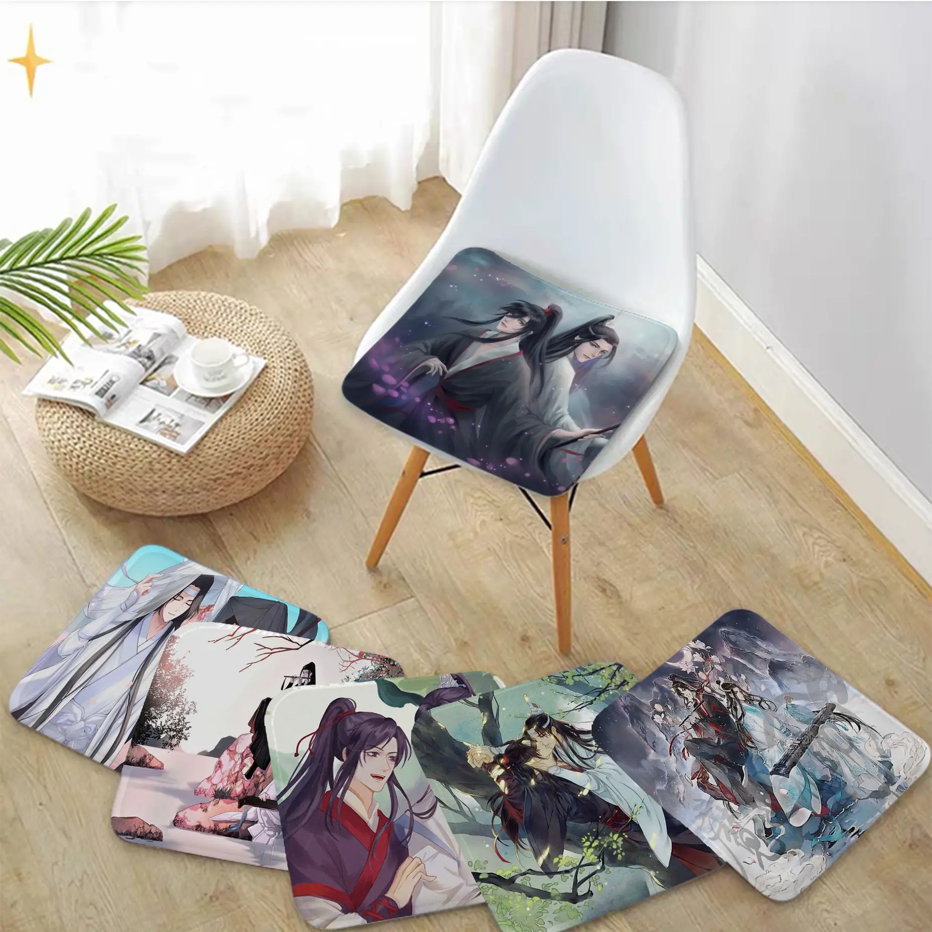 

The Untamed Wei Wuxian Lan Wangji Nordic Printing Dining Chair Cushion Circular Decoration Seat For Office Desk Buttocks Pad