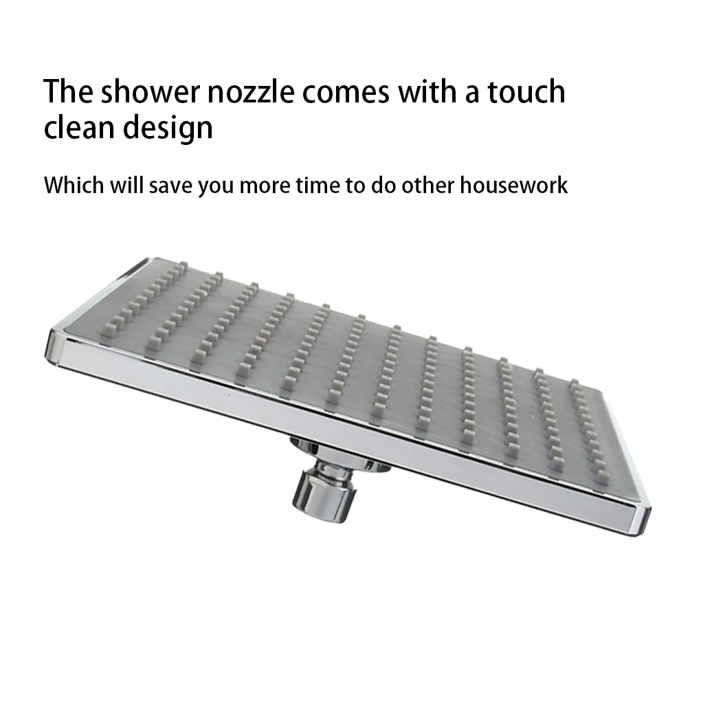 

8 Inch Square Shower Head Water Saving Single Spray Small Hole Rain Nozzle Luxury Rainfall SPA Sprayer Bathing