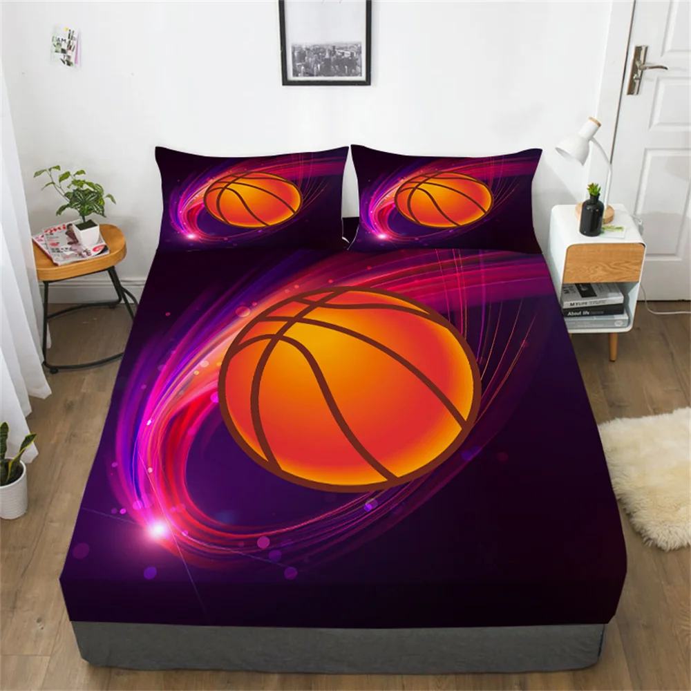 

Basketball 3D Comforter Cover Set King Bed Size Sets Teens Kid Home Bedclothes Cotton Fitted Sheets Queen Beds Sheet Suit