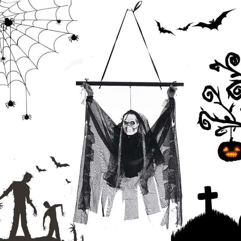 

Ghost Skull Decor Flying Skeleton Horror Decor With Glowing Eyes Halloween Party Favors Prank Props For Graveyard Carnival