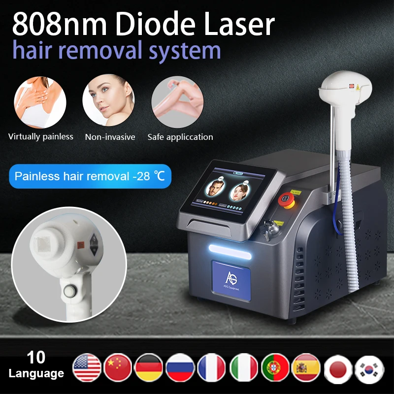 ADG New Style 900W 1200W High Power Painless Permanent Skin Rejuvenation Hair Removal 808nm Diode Laser Machine