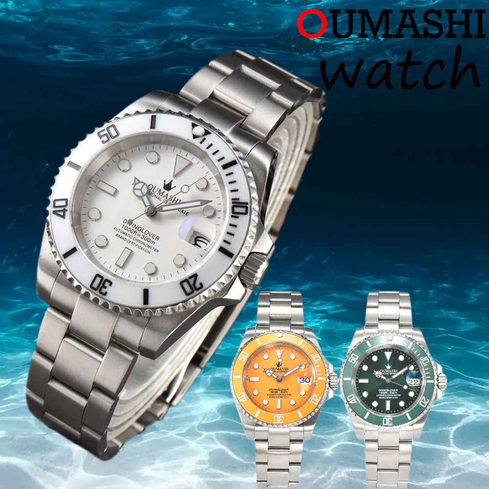 

40mm Diving Automatic Mechanical Men's watches NH35 Movement Ceramic Bezel Waterproof Wristwatch Sapphire GMT Case 20 Strap