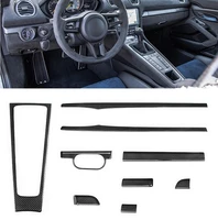 car central console gear shift panel frame interior door panel cover carbon fiber trim for porsche 982 718 boxster cayman