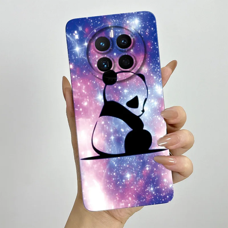 For Huawei Mate 50 50e Phone Case CET-LX9 CET-AL60 Soft Silicone Sweet Painted Protective Back Cover Cute Cartoon Printed Casing