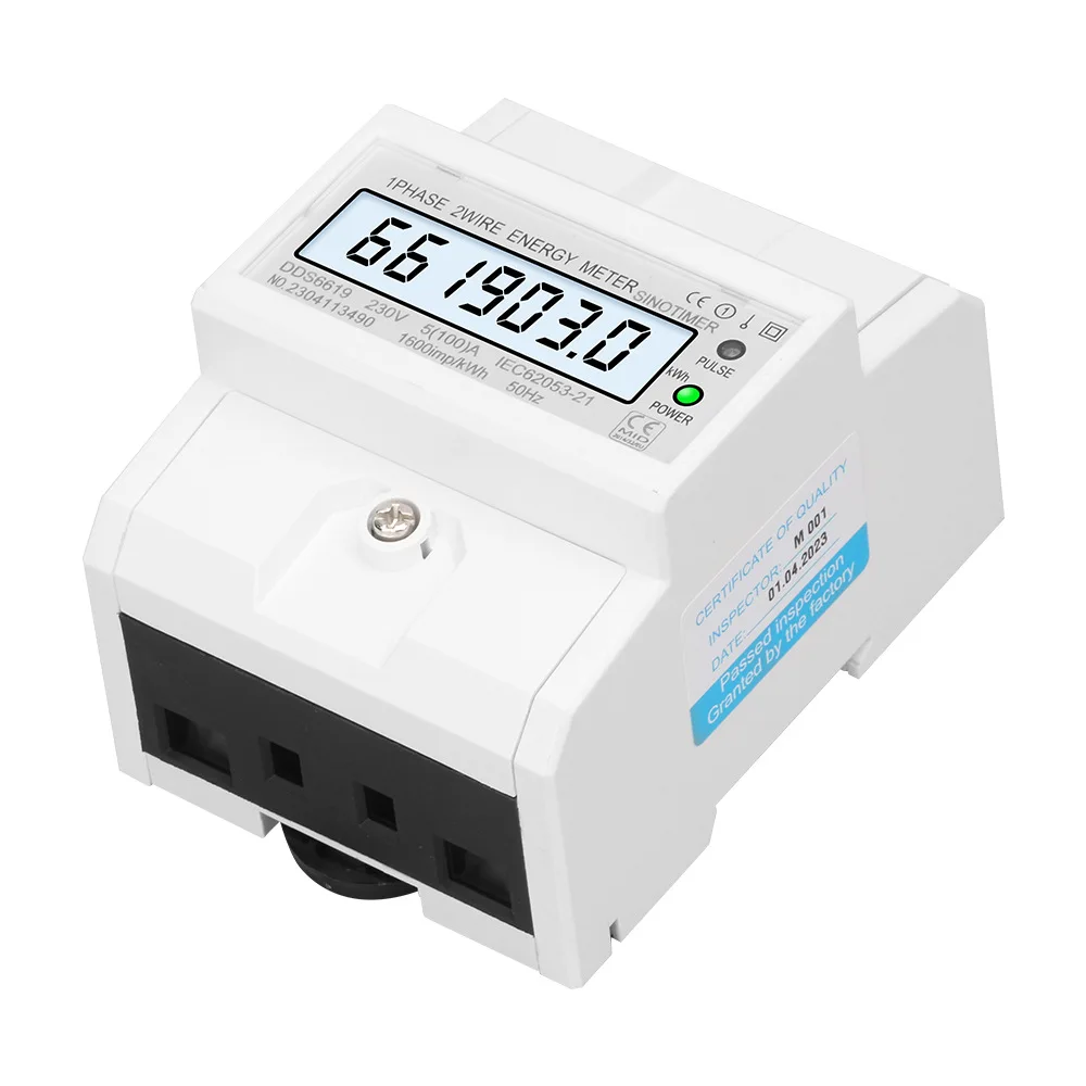 Однофазный электронный счетчик энергии AC 220 В а 50 Гц кВтч потребления на Din-рейке