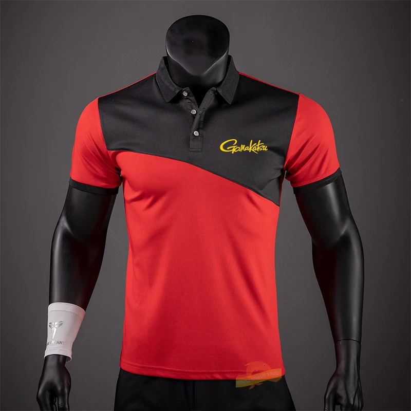 

New Men's Hiking Polo Shirt Outdoor Sport Quick Dry Short Sleeve Fishing Shirt Thin Breathable Polo Tee Summer Fishing T-shirt