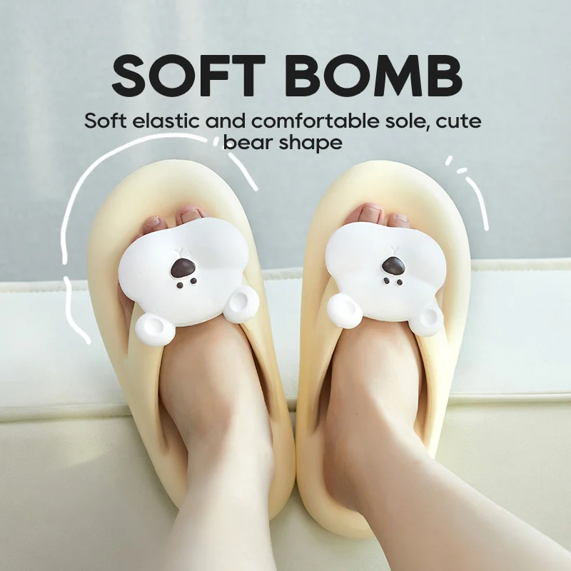UTUNE Bear Women Flip Flops Comfortable Summer Outdoor Casual Slippers Beach Style Non-slip Thick Bottom Females Women's Shoes