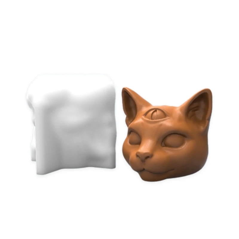 

Три глаза для Декор с кошкой 3D форма для мыла, свечи Сделай Сам свеча эпоксидная форма ручной работы Mol