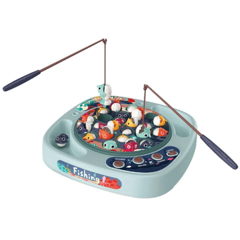 

Kids Fishing Toy Electric Musical Rotating Magnetic Fishing Game Simulation Play House Boy Girl Toy Game For Children