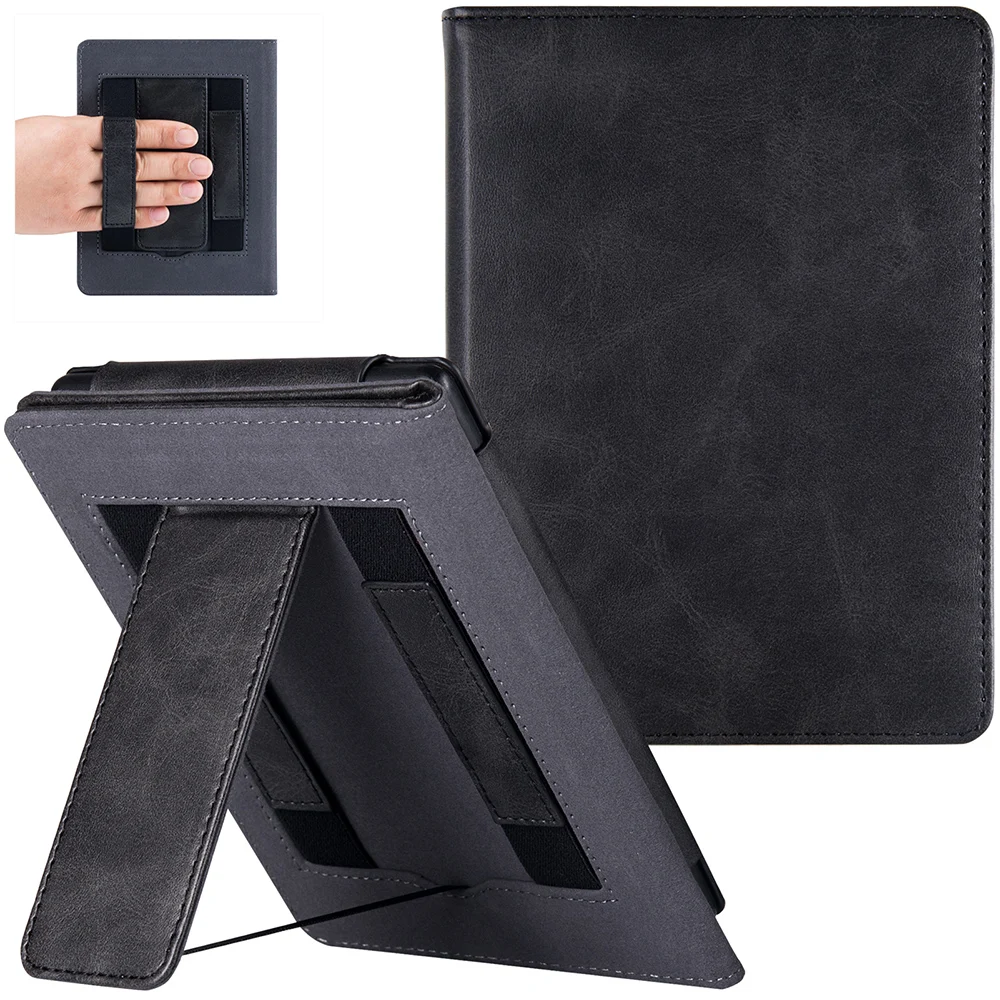 

Stand Case for All-New 6" Kindle 11th Generation 2022 Release,PU Leather Protective Cover with Double Hand Strap/Auto Sleep/Wake