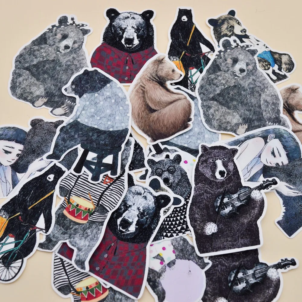 

22 шт., наклейки в виде коричневого медведя