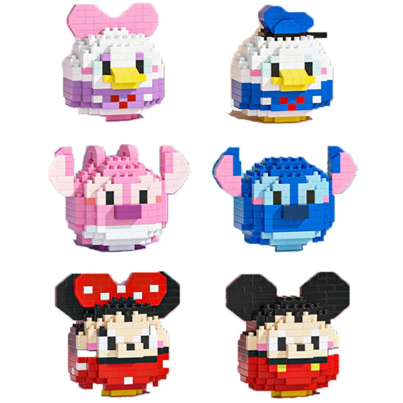 

Disney Cartoon Anime Figure Stitch Mickey Minnie Damo Egg Children's Puzzle Assembly Toy Bricks Kid Gifts Wholesale