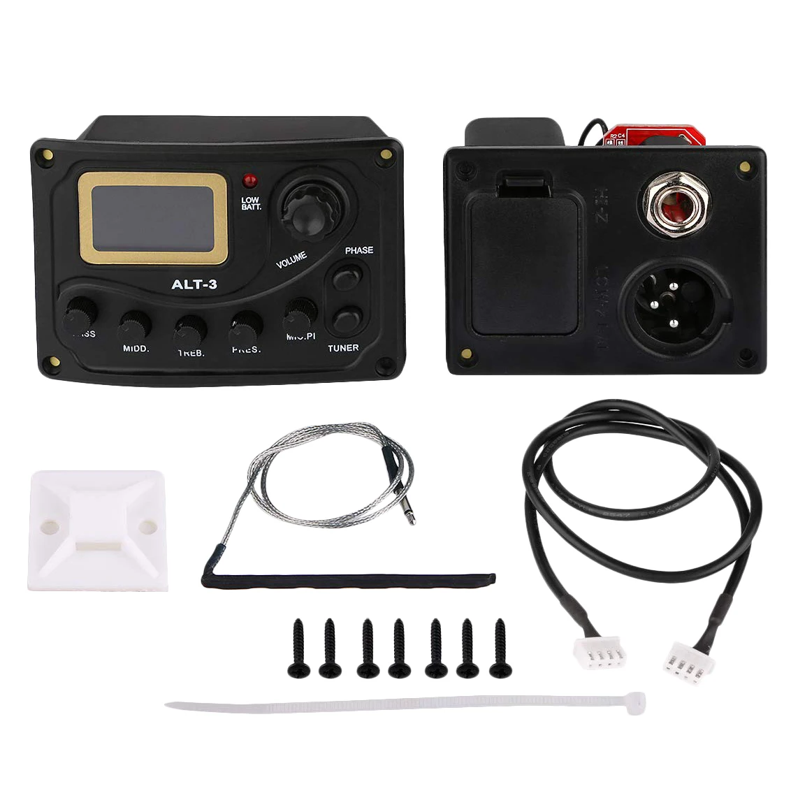 

Acoustic Guitar Pickup Tuner 5-Band Eq Equalizer Acoustic Guitar Preamp Piezo Pre-Amp Amplifier System With Volume Knob Lcd D