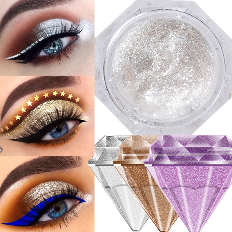 

6 Colors Diamond Liquid Eye Shadow Glitter Eyeshadow Pallete Waterproof Long Lasting Pearlescent Metallic Pigments Eyeshadow