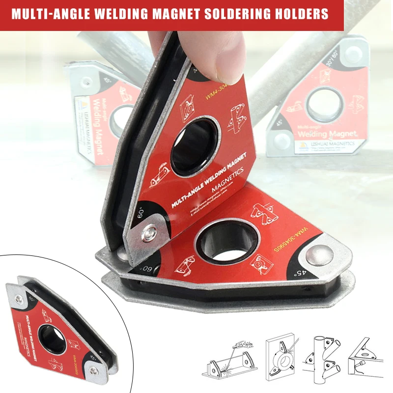

1/2pcs Adjustable Magnetic Welding Positioner Locator Tools Right Angle Clamp Weld Fixture 30 60 90 Welding Magnet Holder
