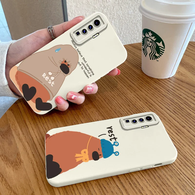 

Cute Bear Phone Case For VIVO Y70S 50 20I S 11S 12S 85 53S 91 95 Silicone Cover