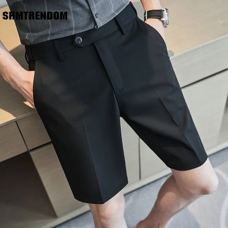 

2023 British Style Men's Summer Casual Shorts/Male Slim Fit Business Fashion Suit Shorts Plus Size 28-36