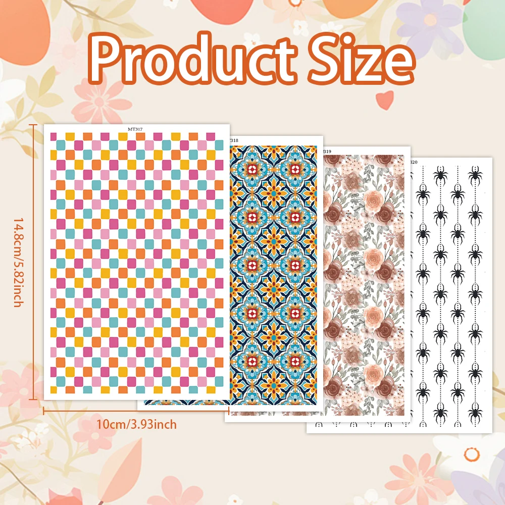 Ретро цветочный Хэллоуин паук узор полимерная глина переносная бумага для