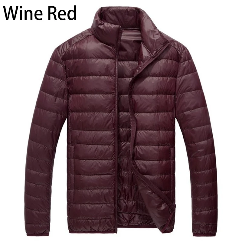 Autumn Winter Men Down Jacket Stand Collar Thick Casual Puffer Jackets Warm Lightweight Down Coat for Youth Male Clothing