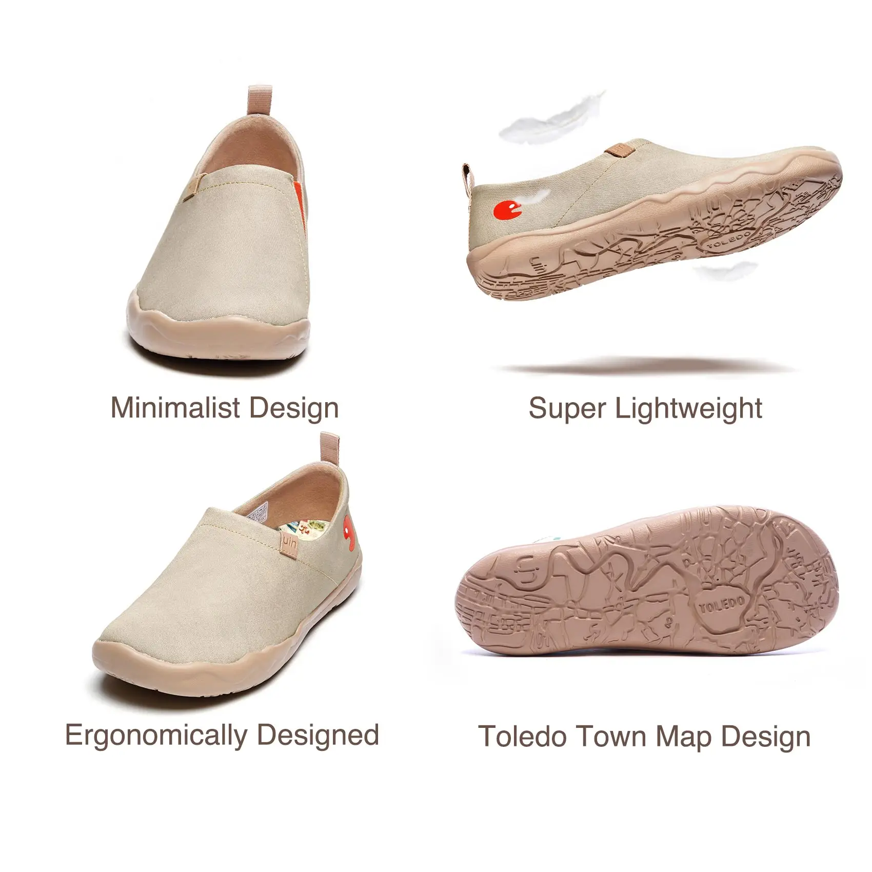 UIN Women's Walking Travel Shoes Slip On Microfiber Leather Casual Loafers Lightweight Comfort Fashion Sneaker Crane in Dark (