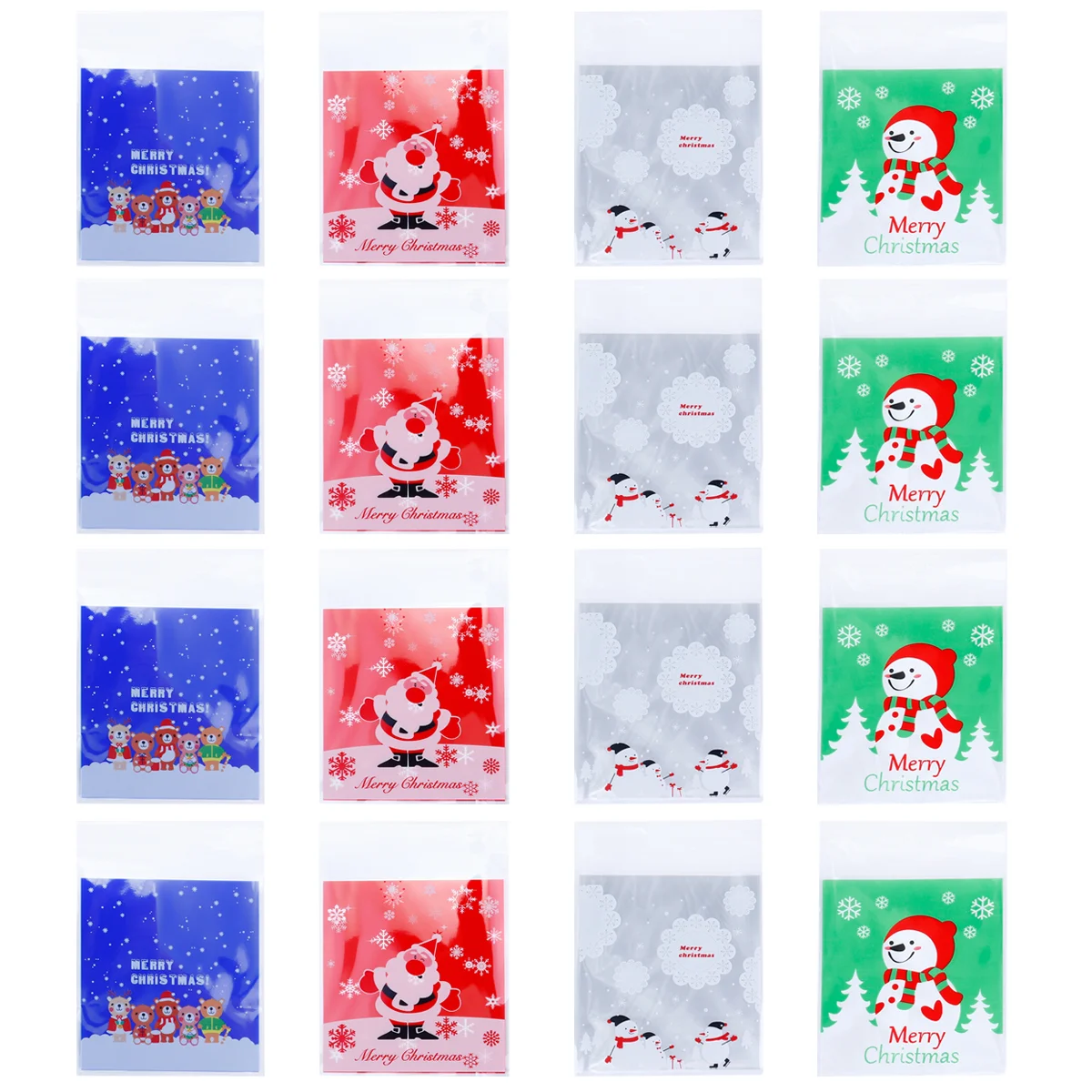

400pcs Holiday Christmas Holder Gift Packaging Bag Christmas Biscuit Bags Christmas Gift Bags