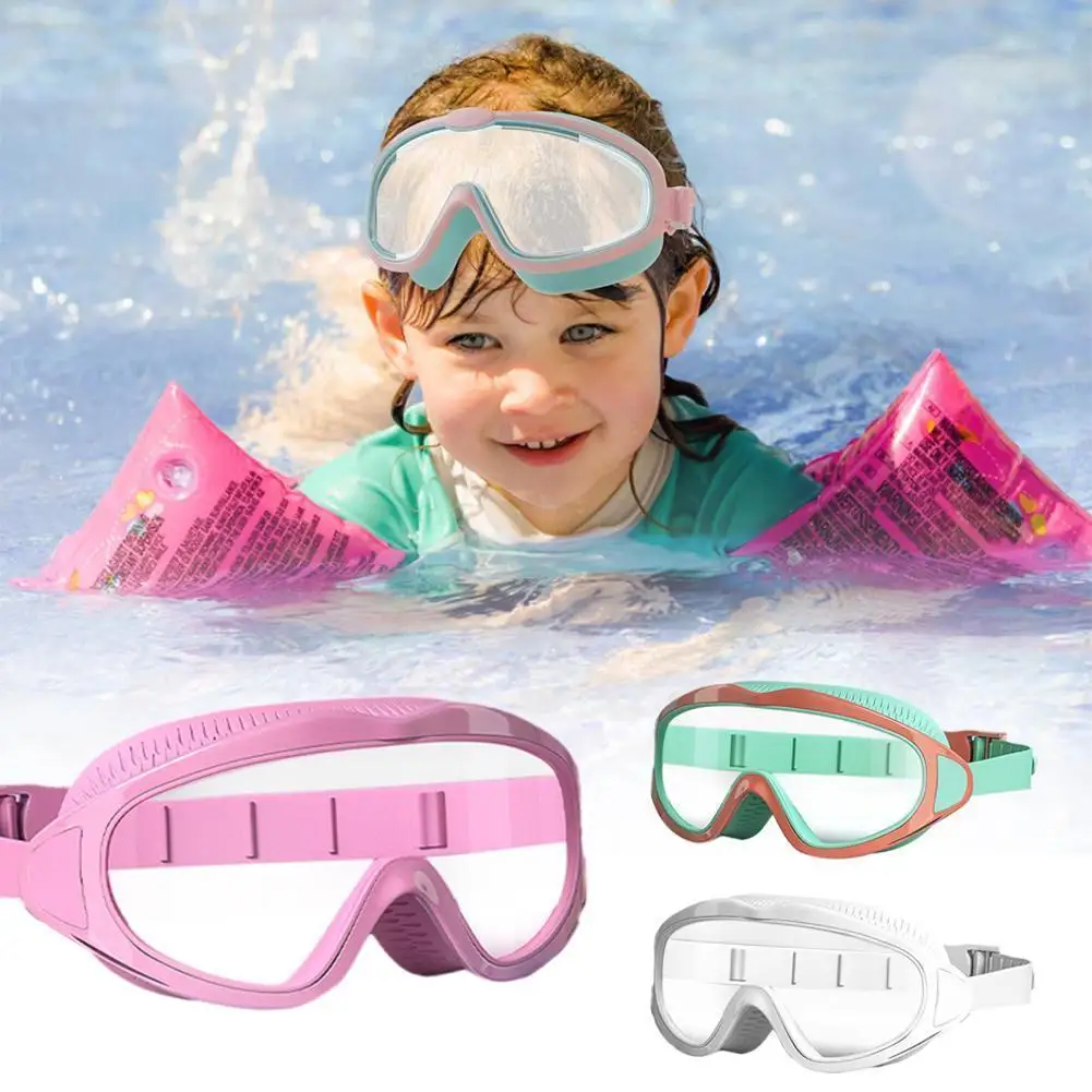 

Big Frame Kids Swim Goggles Anti Fog Wide View Swimming Gear For Boys Girls Children Silicone Glasses For Swimming Pool Div V4n6