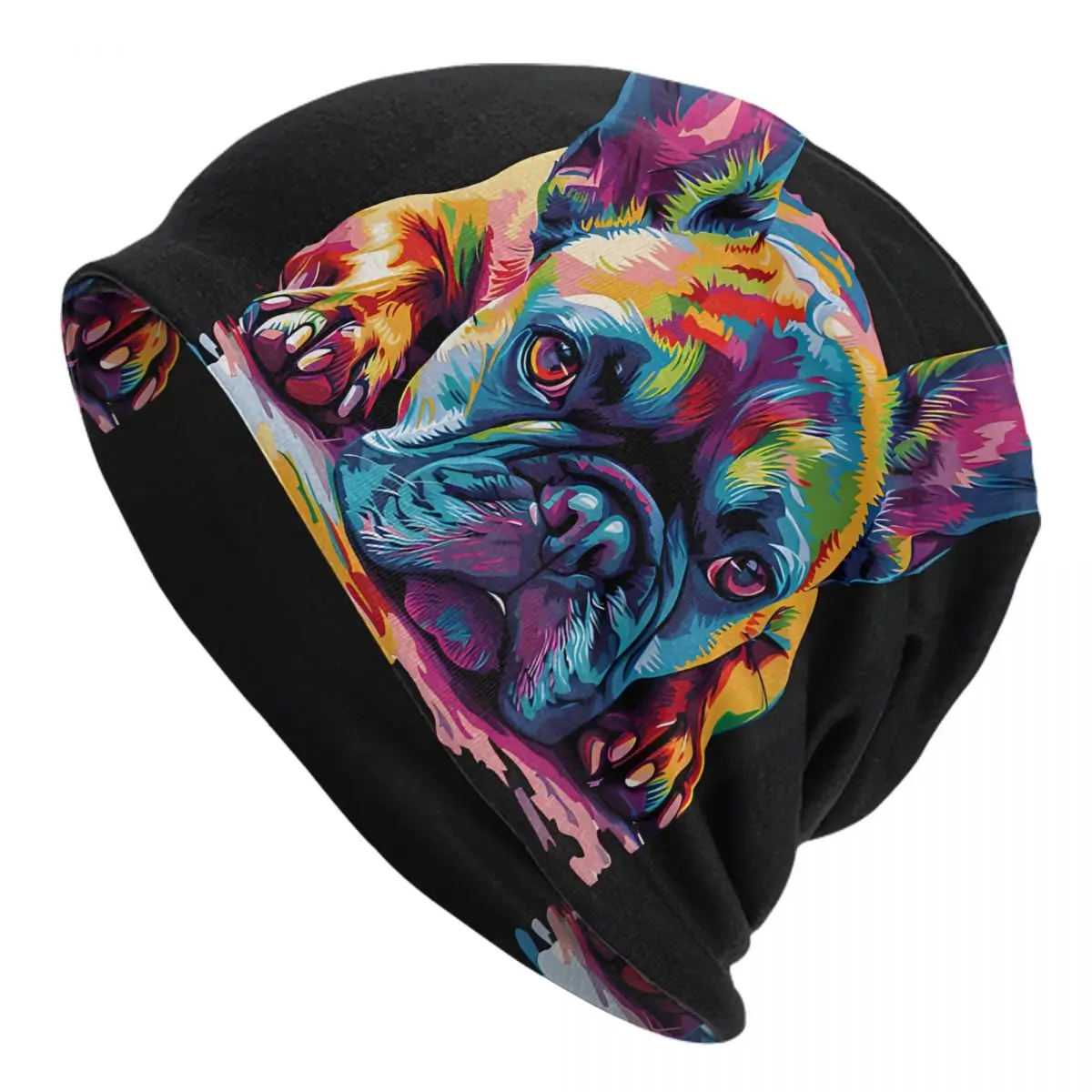 Тонкие шапочки в стиле поп-арт с французским бульдогом для мужчин и женщин лыжная