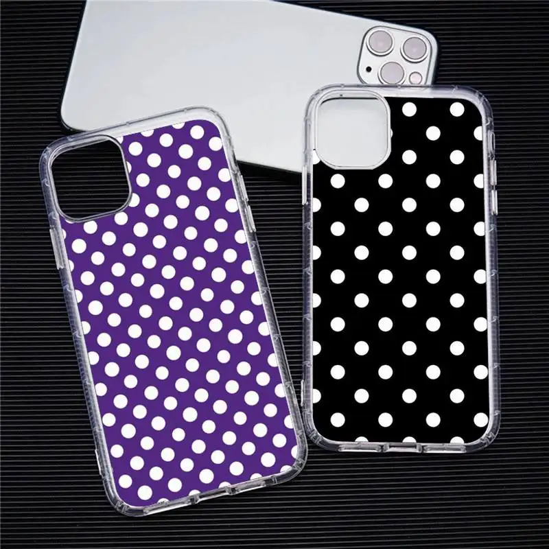 

Polka Dots Phone Case For Iphone 11 12 13 Pro Max 6s 7 8 Plus X Xr Xs Max Se2020 13mini Transparent Cover