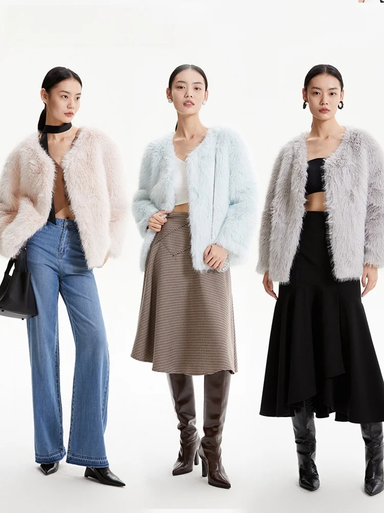  Верхняя одежда Ранняя осень Элегантный темперамент Искусственный мех Длинные