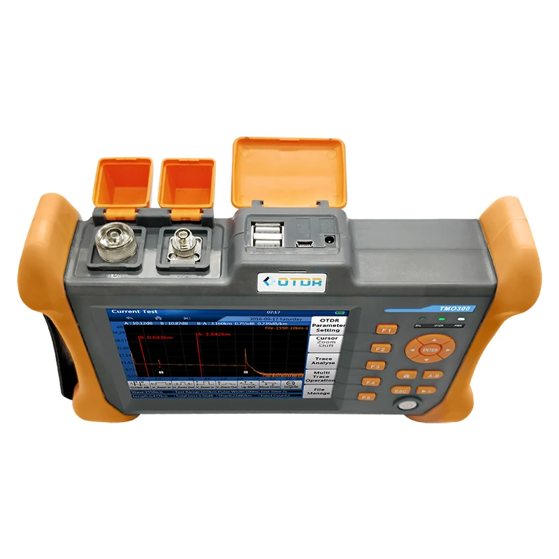40-120km TMO300 5.6 inch Touching screen SM MM 1310/1550nm 850/1300nm 30/28dB 32/30dB 21/19dB Integrated VFL 40km OTDR