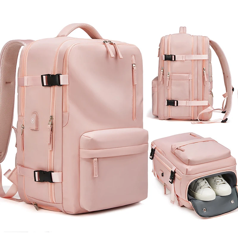 

Large Travel Backpack Woman Multifunctional 16 Inch Laptop Expandable With Shoe Bag USB Charging Waterproof Lightweight Backpack