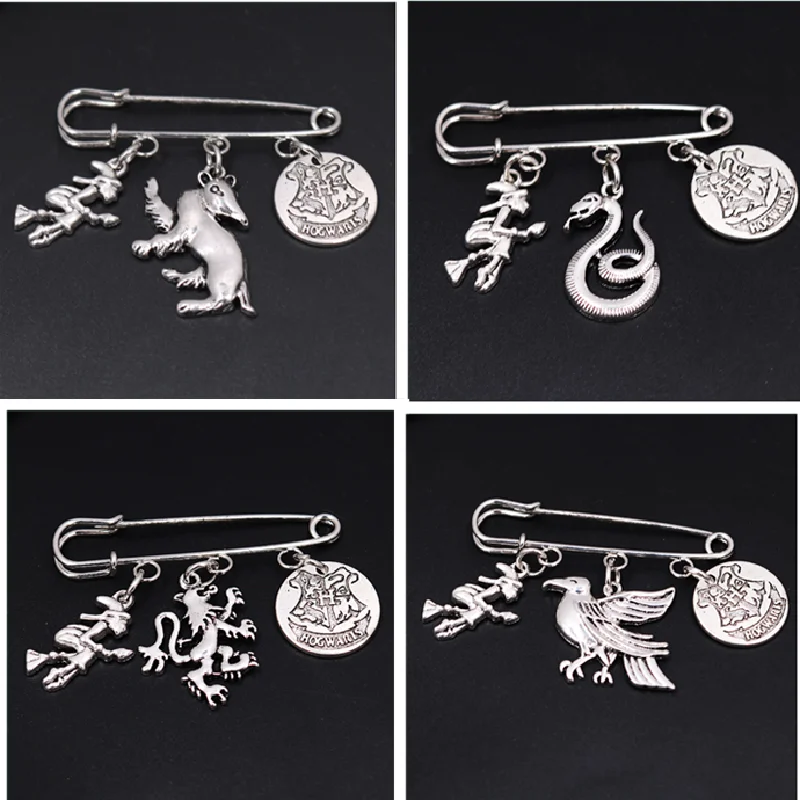 

Hip Hop Magic Witch Magic School Badge Honey Badger Bird Snake Lion Charm Metal Brooch DIY Jewelry Crafts Gift P2406