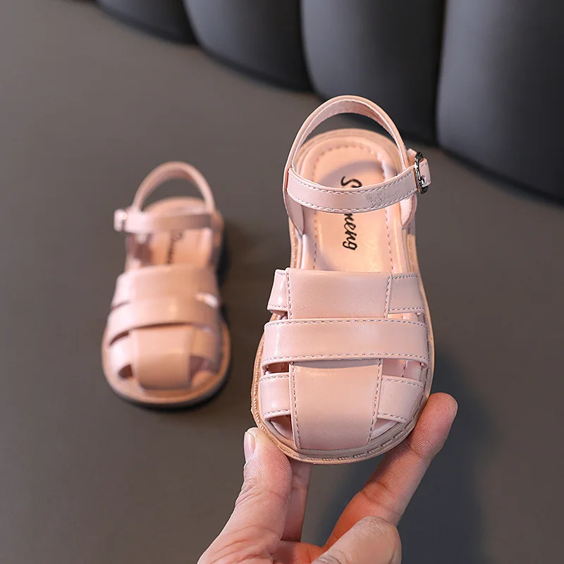 

Summer New Girls Sandals Solid Color Weave Baby Girl Shoes First Walkers Soft Bottom Toddler Sandals