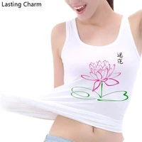 lotus aesthetic pattern printing tank top womens yoga sports workout sleeveless top gym top vest