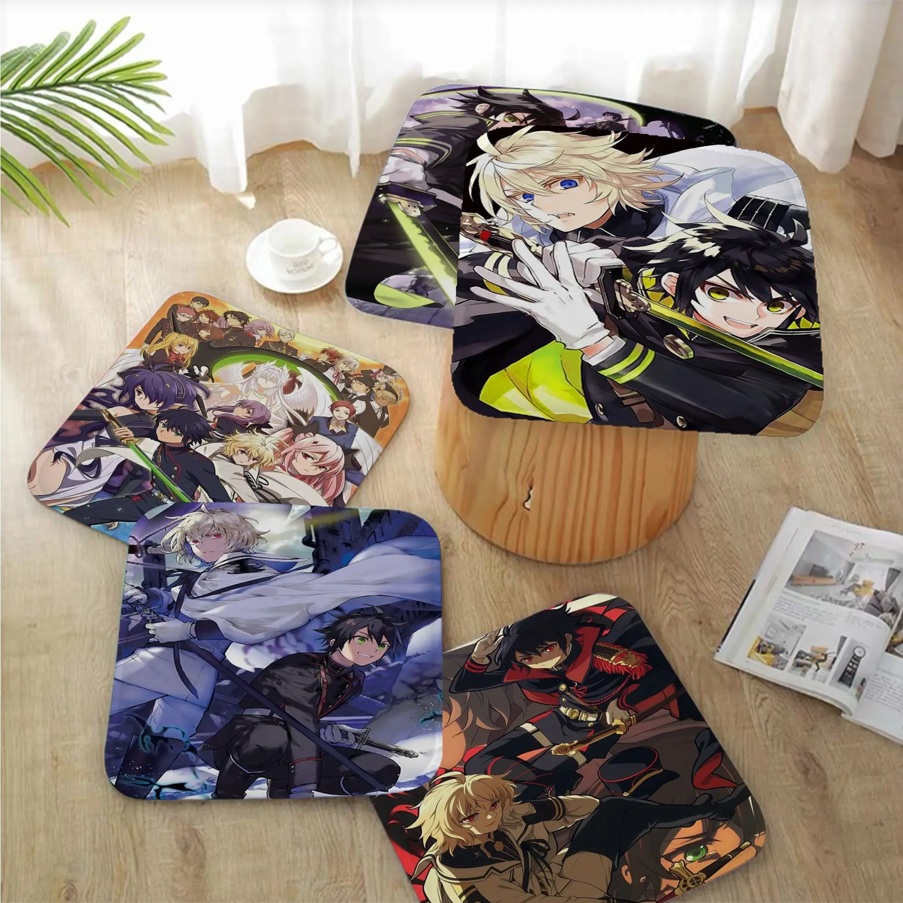 

Seraph Of The End Art Dining Chair Cushion Circular Decoration Seat For Office Desk Chair Mat Pad