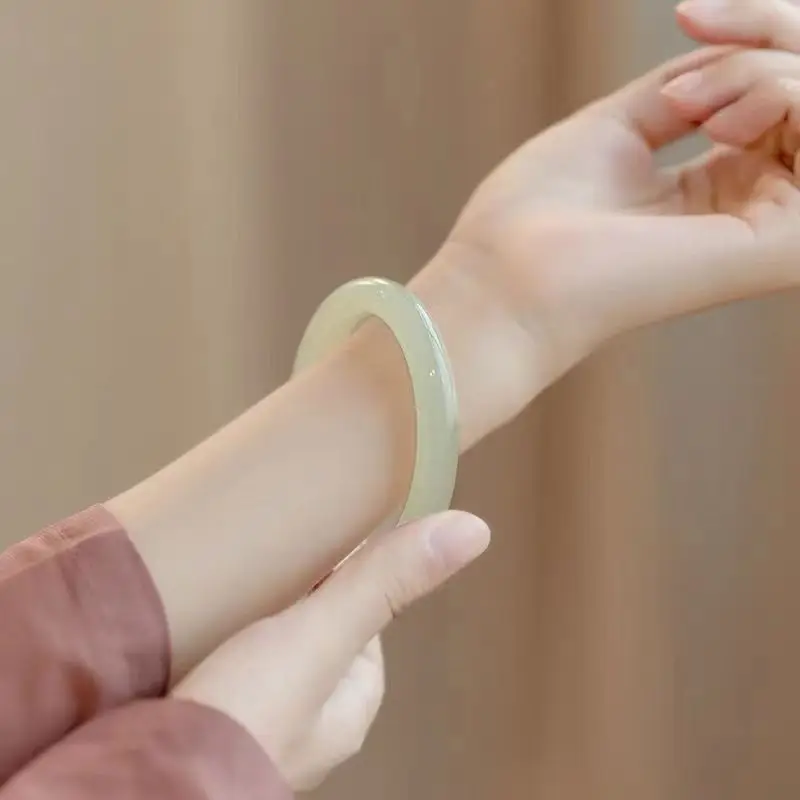 Натуральный Синий Белый нефритовый браслет из нефрита винограда прожектор в