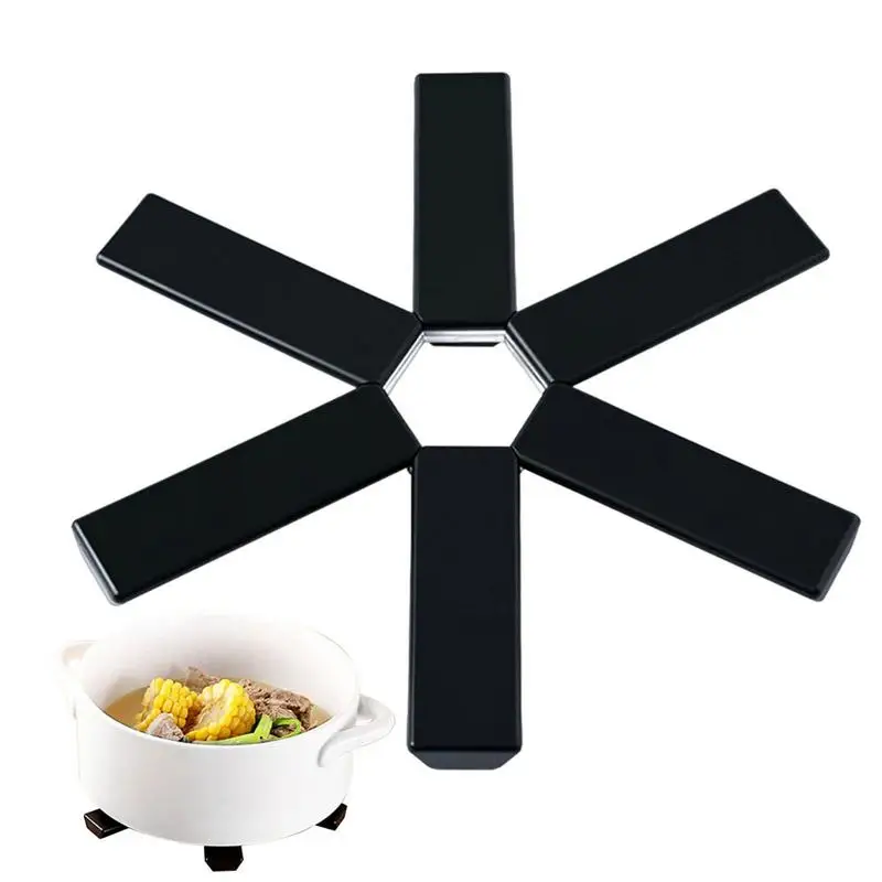 

Collapsible Trivet Hot Pot Holder Foldable Placemat Compact Expandable Non-Slip Hot Pads For Table & Countertop Teapot Trivet