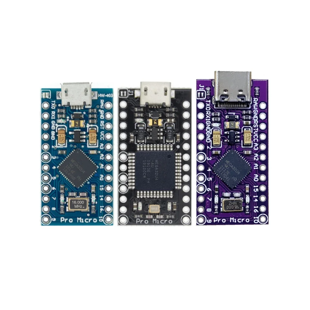 2 шт. TENSTAR ROBOT Pro Micro с загрузчиком черный/синий ATmega32U4 5 В/16 МГц модуль контроллера