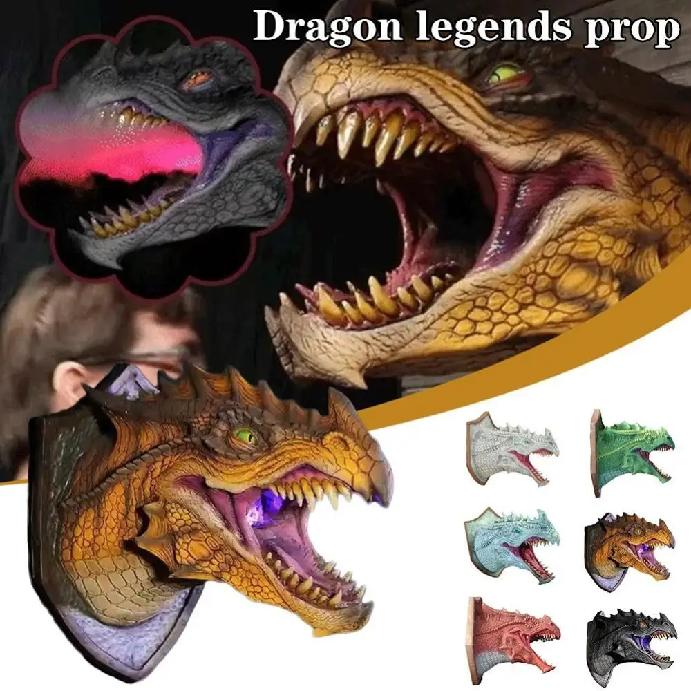 Dinosaur Decor 3d Dragon Head Wall Mounted Sculpture