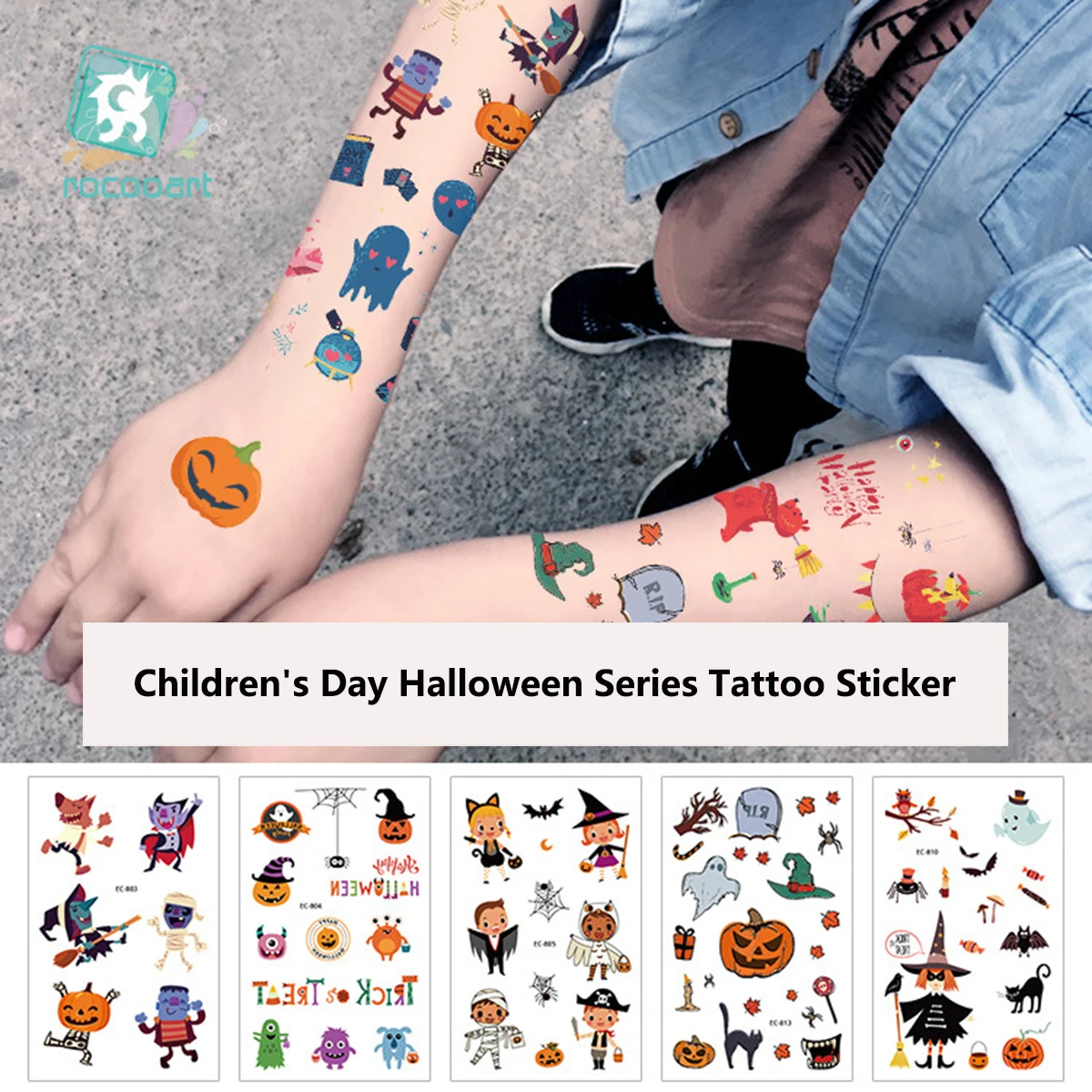 

New Popular Halloween Children Cartoon Funny Waterproof Temporary Disposable Environment-Friendly Tattoo Sticker Free Of Charge
