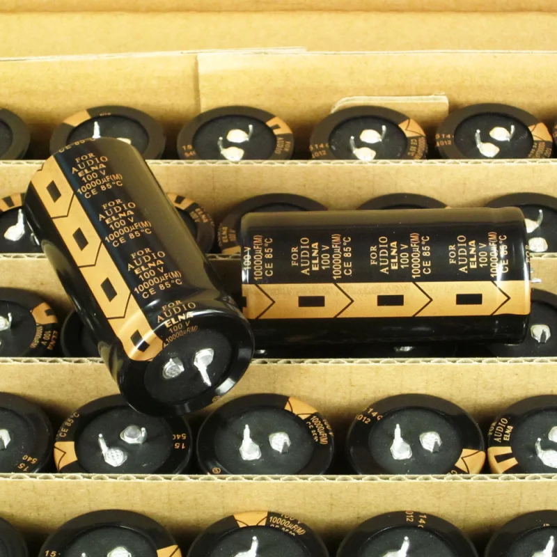 Оригинальный фирменный конденсатор для аудиофильтра ELNA 100 в 10000 мкФ диаметр 35x70 мм